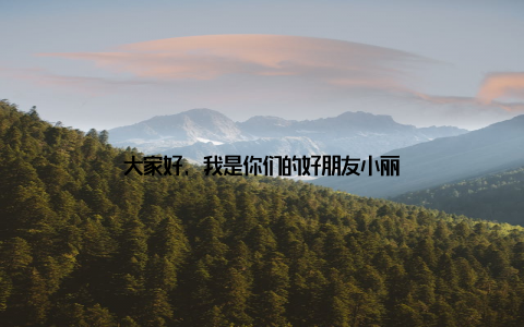 大家好, 我是你们的好朋友小丽